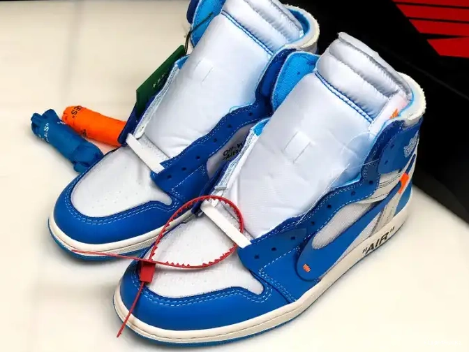 Jordan Air Powder UNC 1 Off-White Blue AQ0818-148 0430